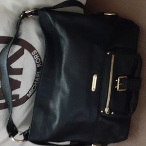 MICHAEL KORS leather satchel. Used once. Gold tone hardware. Inside zip